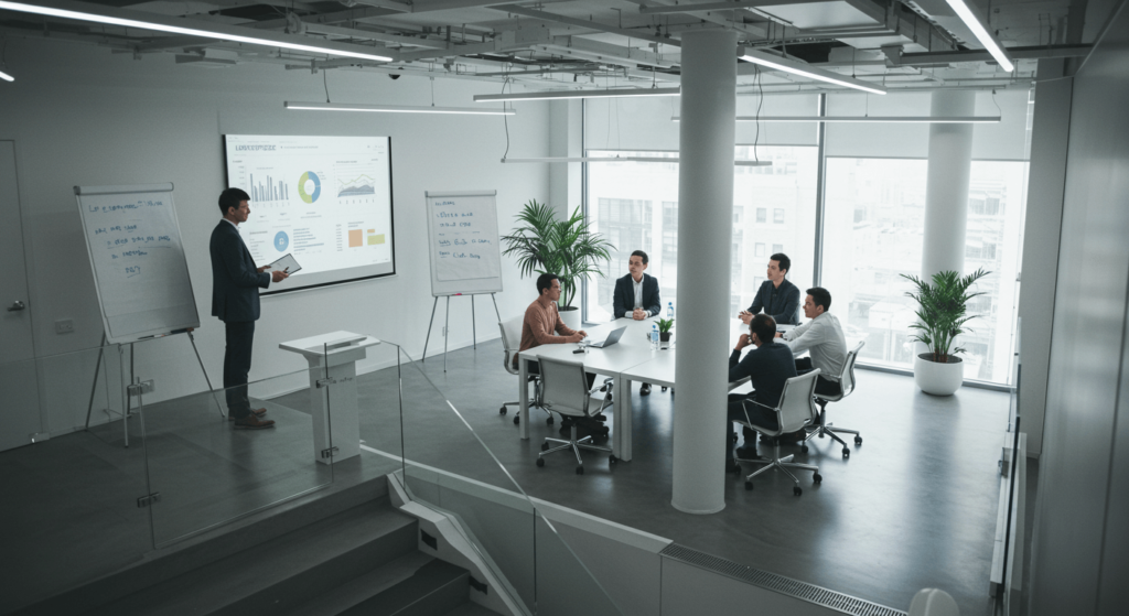 "Visualizing Lightspeed's strategic shift from classic venture capital, with futuristic elements replacing traditional investment models."
